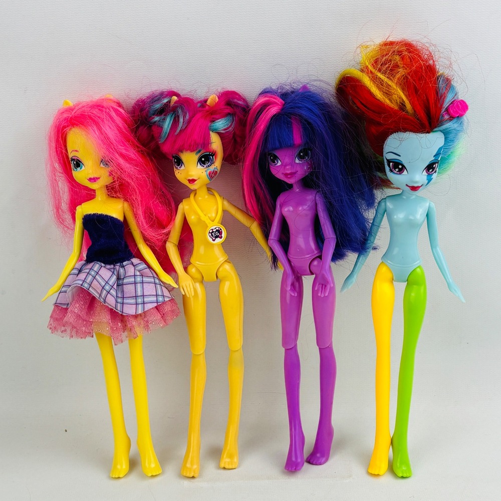 My Little Pony Equestria Girls 4 Doll Lot Rainbow Dash Sour Sweet Fluttershy TLC